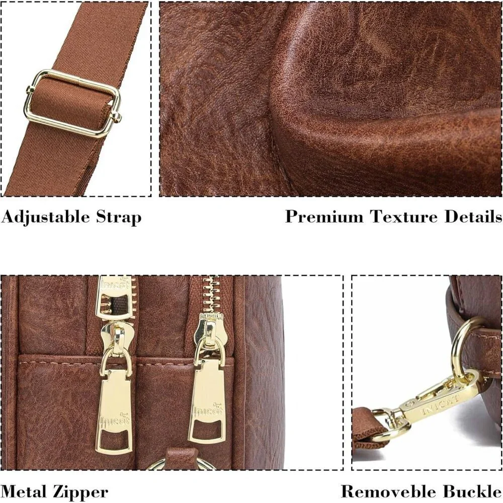 Crossbody Sling Bag Faux Leather Small Purse for Travel Casual Women